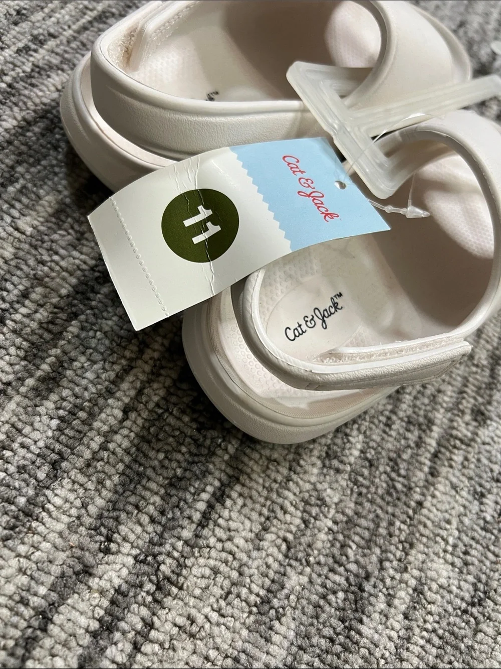 Cat & Jack Ankle Strap Open Toe White Sandals Size 11